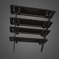 Modern Black Staircase with Minimalist Design and Wooden Steps