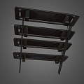 Industrial LOFT Steps Stairs Metal Stairs 3d model