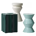 Modern Black Brown and Silver Side Tables Featuring Geometric Shapes and Unique Designs