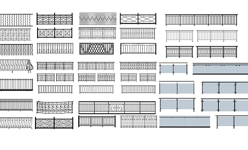 Modern Glass Railing Modern Iron Railing 3d model