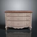Classic White Wooden Chest of Drawers With Carved Details And Curved Legs