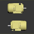 Two Yellow Industrial Electric Motors With Robust Design And High Efficiency