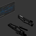 Futuristic Sci Fi Weapon Design With White And Black Color Scheme