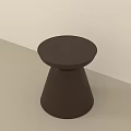 Minimalist Dark Brown Coffee Table With Round Top And Conical Base 3d model