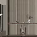 Modern Entryway Interior Design With Decorative Wall Console Table And Floor Lamp