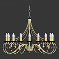Modern Golden Chandelier Interior Design With Decorative Bulbs And Elegant Style