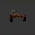 Traditional Handcrafted Wooden Sled With Wooden Slats And Rope Bindings