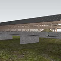New Chinese Style Corridor Bridge Landscape Bridge Landscape Bridge Rain Corridor Frame Landscape Structure 3d model