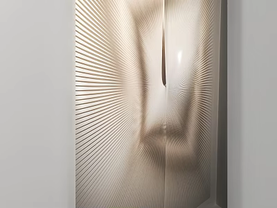 Modern Decorative Panel With Radial Lines And Smooth Metallic Surface 3d model