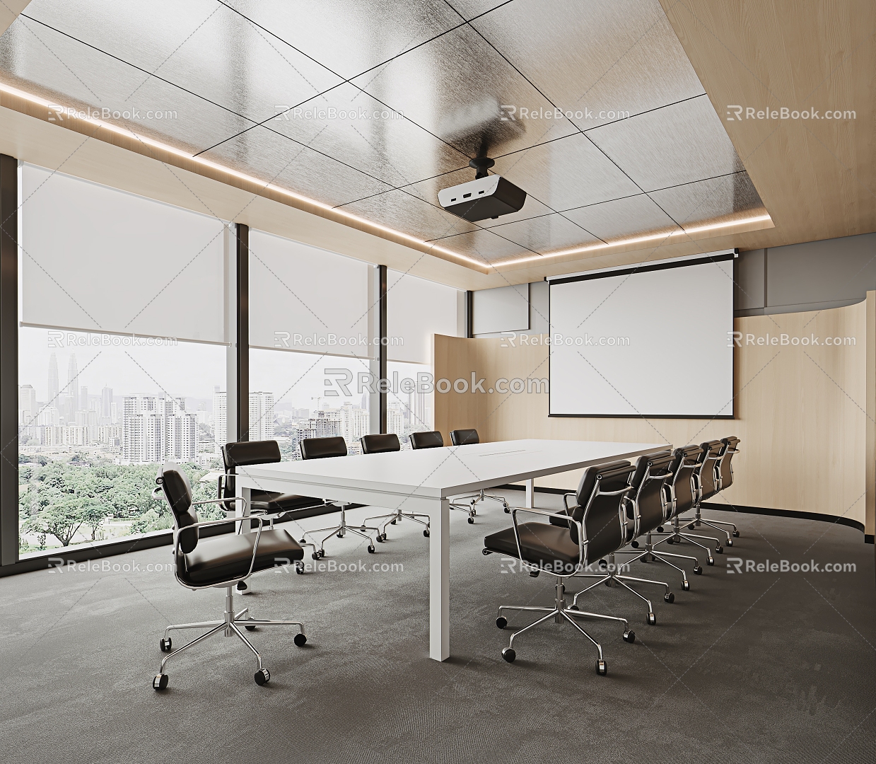 Modern Meeting Room Meeting Table and Chair 3d model