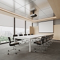 Modern Meeting Room Meeting Table and Chair 3d model