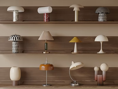 Quiet retro table lamp 3d model