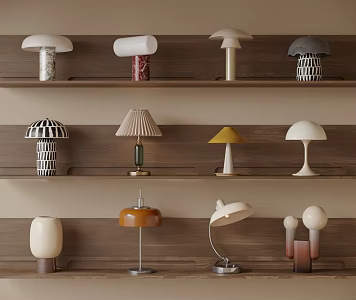 Quiet retro table lamp 3d model