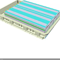 Multi Layered Light Base Tray With Blue White Stripes And Divided Sections