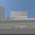 Modern Office Building With Glass Curtain Wall And Multi Storey Plaza Entrance Design