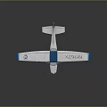 White And Blue Model Passenger Plane With Propeller And X296IN Registration On Wings