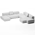 Modern White Modular Sofa Set With Multiple Seating Modules And Sleek Design 3d model