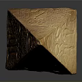 Ancient Egyptian Pyramid Sculpture With Intricate Carved Hieroglyphs And Symbols
