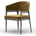 Modern Stylish Chair With Beige Upholstery Dark Wooden Frame And Curved Armrest