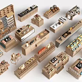 Various Wooden Storage Shelves With Multiple Designs For Display And Organizing