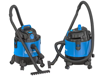 Blue Household Vacuum Cleaners with Powerful Suction and Movable Wheels for Home Cleaning 3d model