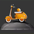 Orange Electric Toy Scooter with Sidecar Cute Design for Kids Play