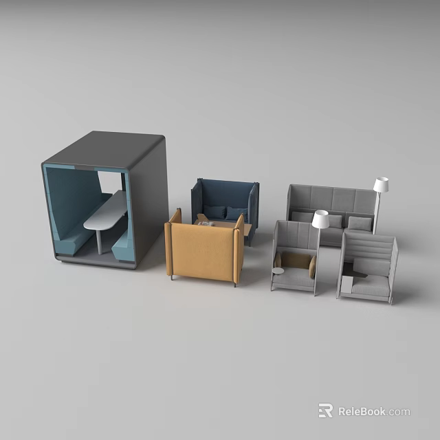 Various Colored Banquette Sofa Models With Modern Design And Seating Options 3d model 