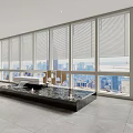 Modern Indoor Garden Water Feature With Flowing Water Large Windows And City View