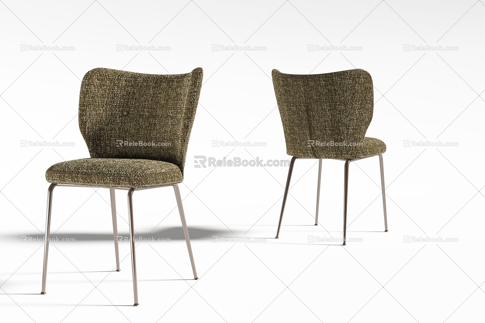 Restaurant Dining Chair Light Luxury Dining Chair 3d model