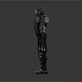 Armored Character Standing With Red Glowing Sword And Detailed Metal Armor