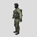 Field Army Soldier Character Man Armed Warrior Mercenary Army 3d model