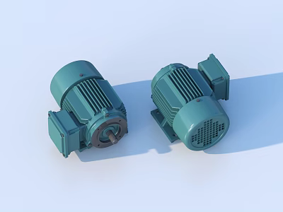 Electric motor engine power system industrial equipment 3d model