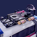White Ghostbusters Car With Roof Equipment Lights Antenna And Red Stripes