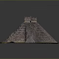 Cartoon Scene Pyramid Model With Stepped Layers And Green Grass Base Structure 3d model