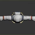 Detailed Astronaut Model With White Space Suit Blue Red Accents And Open Arms