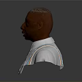 3D Character Bust With White Shirt Rainbow Shoulder Straps And Bow Tie
