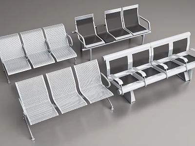 modern public chair public seat 3d model