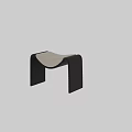 Modern Elegant Upholstered Sofa Stool With Curved Dark Solid Wood Frame For Contemporary Home Decor