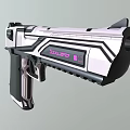 Modern Sci Fi Pistol With Silver Black Color Scheme And Pink XINUOPO Logo