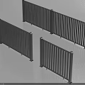 Modern Black Metal Railings With Vertical Slats And Sturdy Support Base