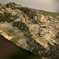 Natural Garden Landscape Design With Rocky Terrain Green Vegetation And Clear Sky