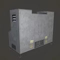 Industrial Equipment Control Panel With Metal Frame Gauges Buttons And Storage Cabinets