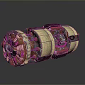 Cylindrical Industrial Mechanical Device With Gears Pipes And Metal Fabric Structure 3D Render