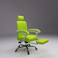 Comfortable Ergonomic Gray Office Chair with Adjustable Backrest Footrest and Wheels