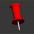 Red Thumbtack with Metal Point for Office and Home Stationery Use
