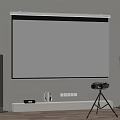 Home Theater Setup With Large Screen TV Mulan Movie Scene Standing Speakers And Projector
