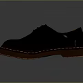Black Lace Up Shoes With Orange Lining And Brown Sole Yellow Stitching