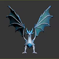 Game Movie Character Blue Ice Dragon With Shiny Scales And Detailed Wings