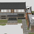 Rural Self Built House With Tiled Roof Courtyard And Terrace Design