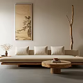 Quiet multi-person sofa three-person sofa 3d model